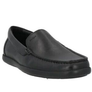 Geox Respira Black Leather Loafers